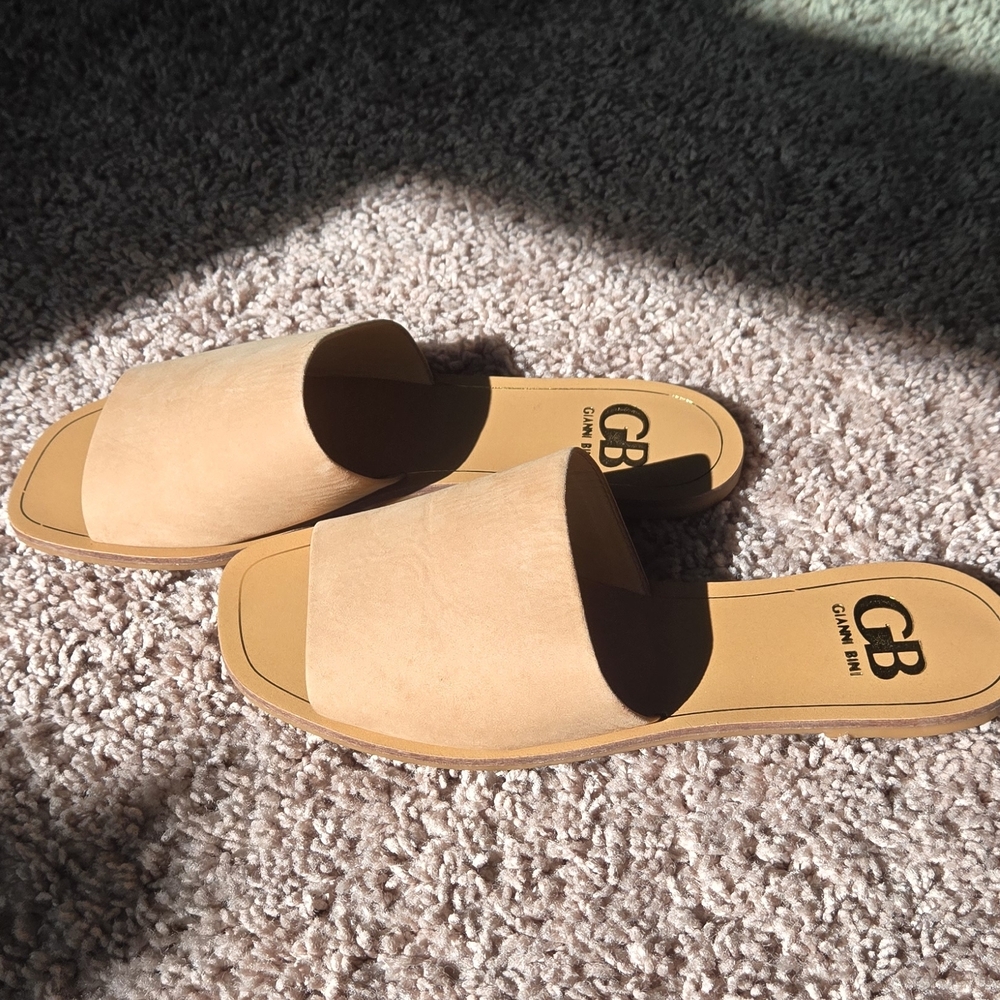 Gianni Bini Beige Slide Sandals